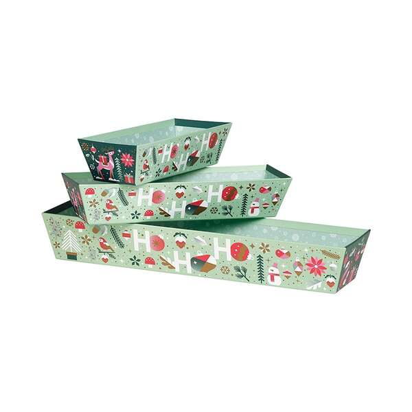 Imagen del producto Cesta rectangular de cartón JARDÍN DE INVIERNO