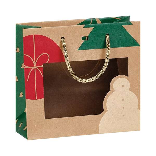 Imagen del producto Bolsa de papel kraft NAVIDAD Ventana