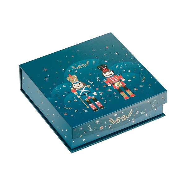 Imagen del producto Caja cuadrada de cartón con bombones mágicos de Navidad.