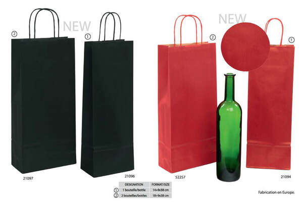 Imagen del producto Bolsas para botellas kraft Colores Lisos