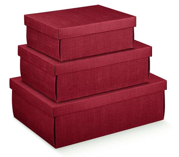 Imagen del producto Cajas de cartón burdeos