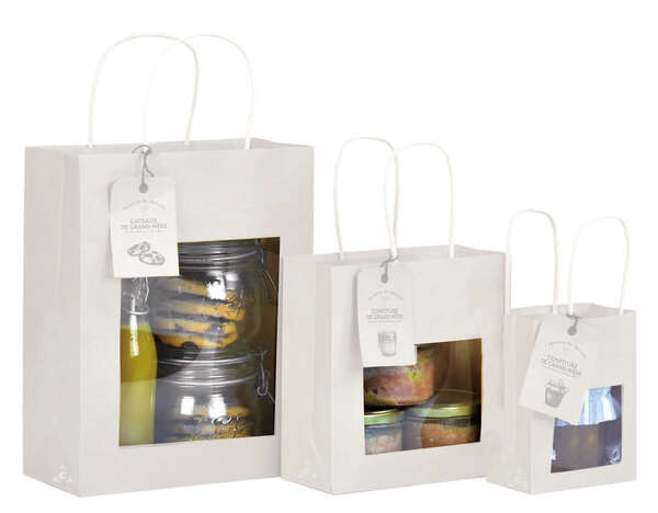 Imagen del producto Bolsas papel kraft  blanco con ventana