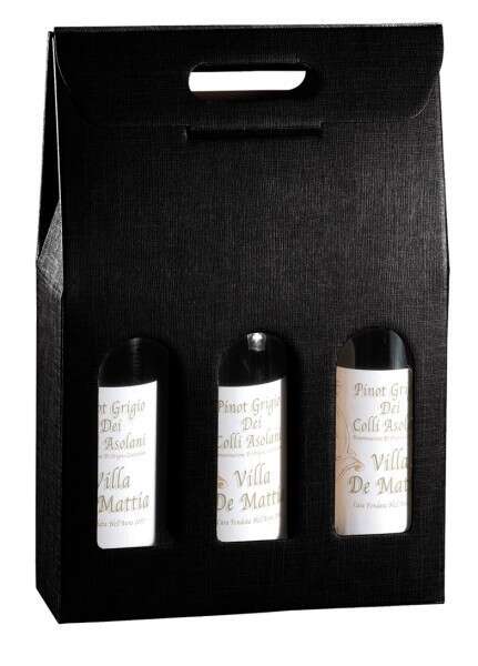 Imagen del producto Estuche cartón Milan Black 3 botellas