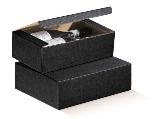 Imagen del producto Estuche carton color negro para 2 botellas
