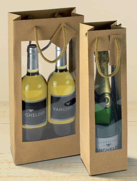 Imagen del producto Bolsas papel kraft con ventanas dobles