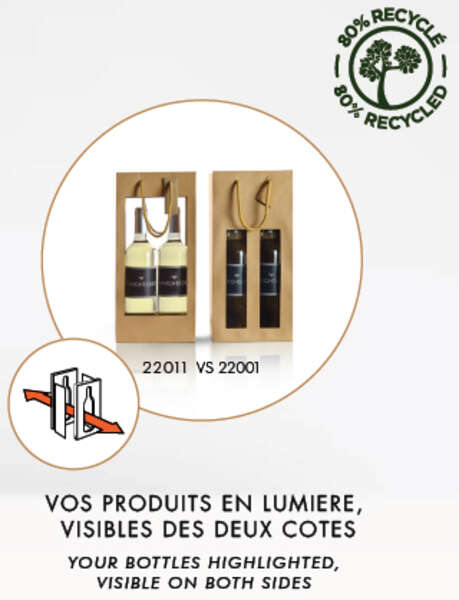 Imagen del producto Bolsas papel kraft con ventanas dobles