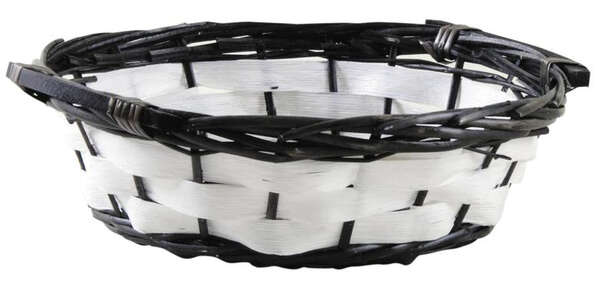 Imagen del producto Cesta redonda de mimbre y madera