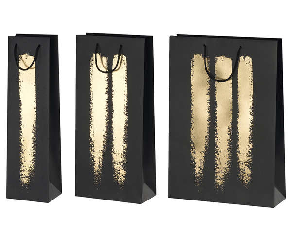 Bolsa para 1, 2, 3 botellas Festiva color negro y dorado : Embalajes para botellas y productos gastronomicos