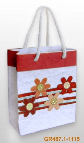 Bolsa de papel Flores rojas : Bolsas